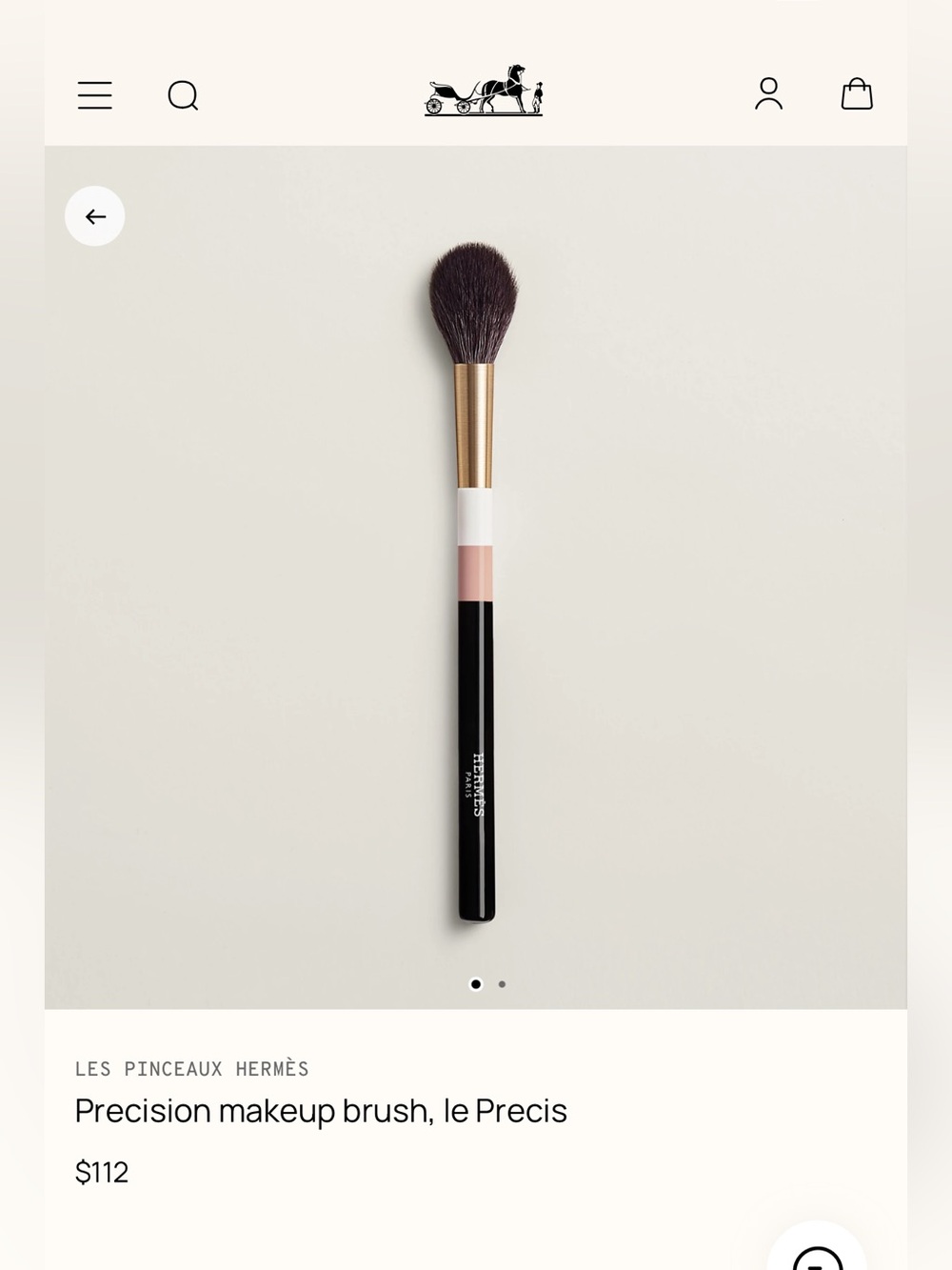 Hermes Makeup Brush in Black, Pink & White with Gold - Picture 1 of 5